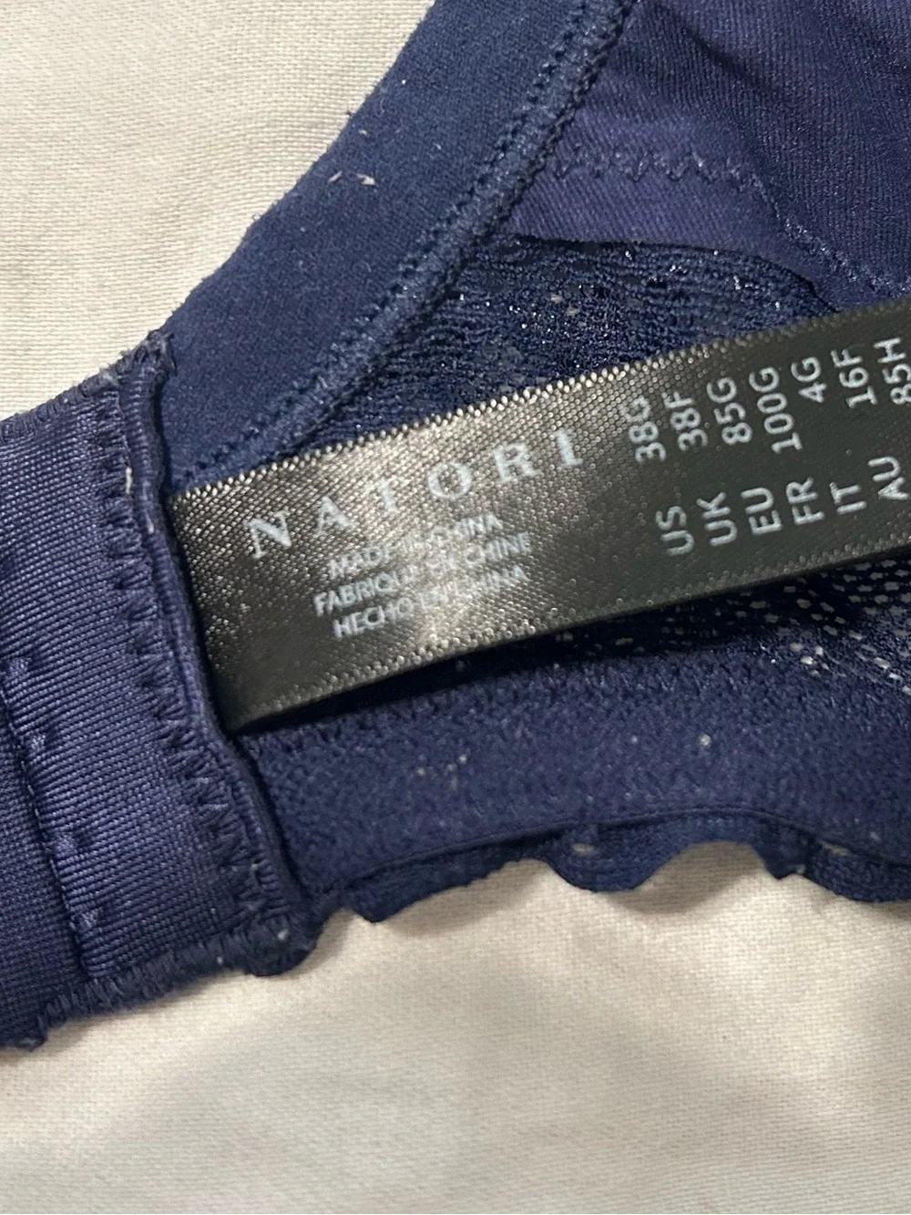 Natori Navy Lace-Back T-Shirt Bra